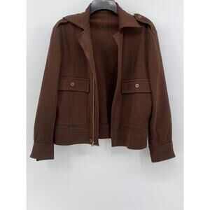 UNBRANDED Women's Brown Vintage Zip-Up Jacket SZ S